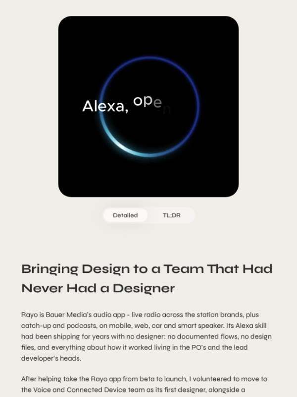 Alex Chiu's case study: Bringing Design to a Team That Had Never Had a Designer