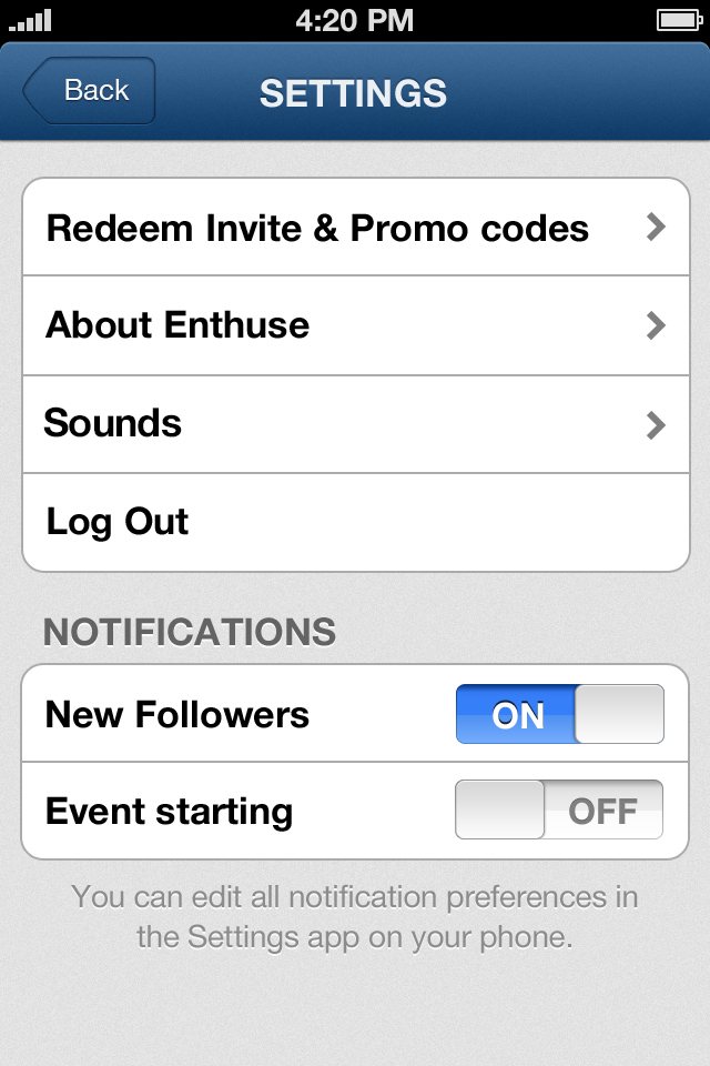 Sounds settings screen with a Point Awards toggle switched on