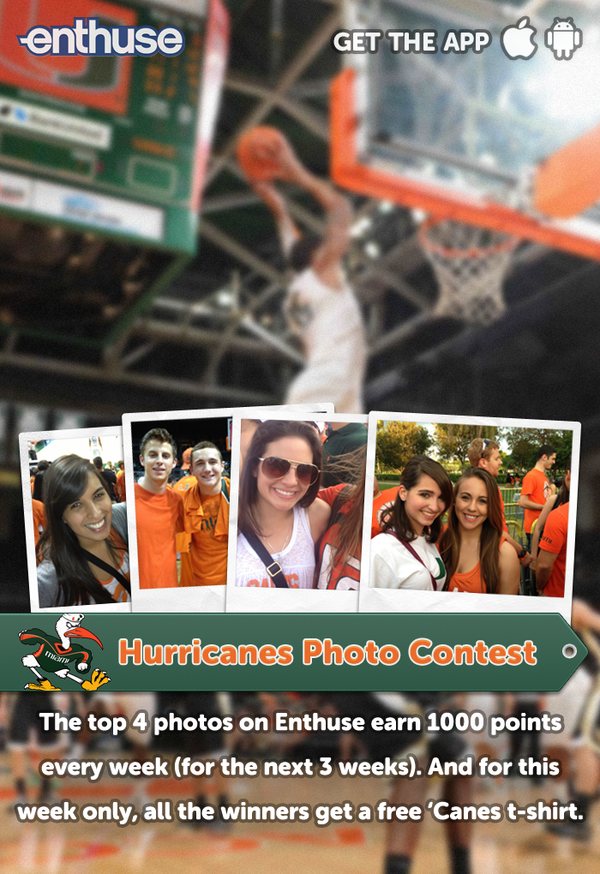 Hurricanes photo contest graphic: the top 4 photos earn 1,000 points
