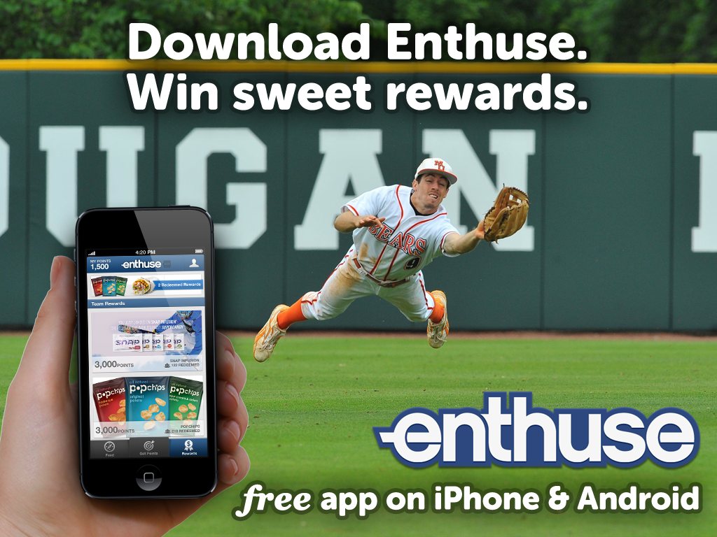 Video board graphic: Download Enthuse. Win sweet rewards.