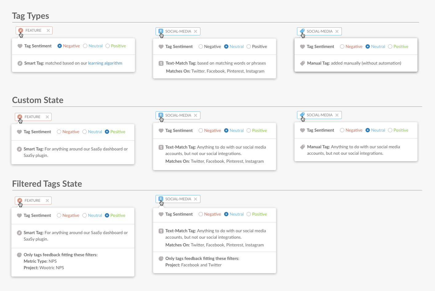 Examples of Wootric Tag Types